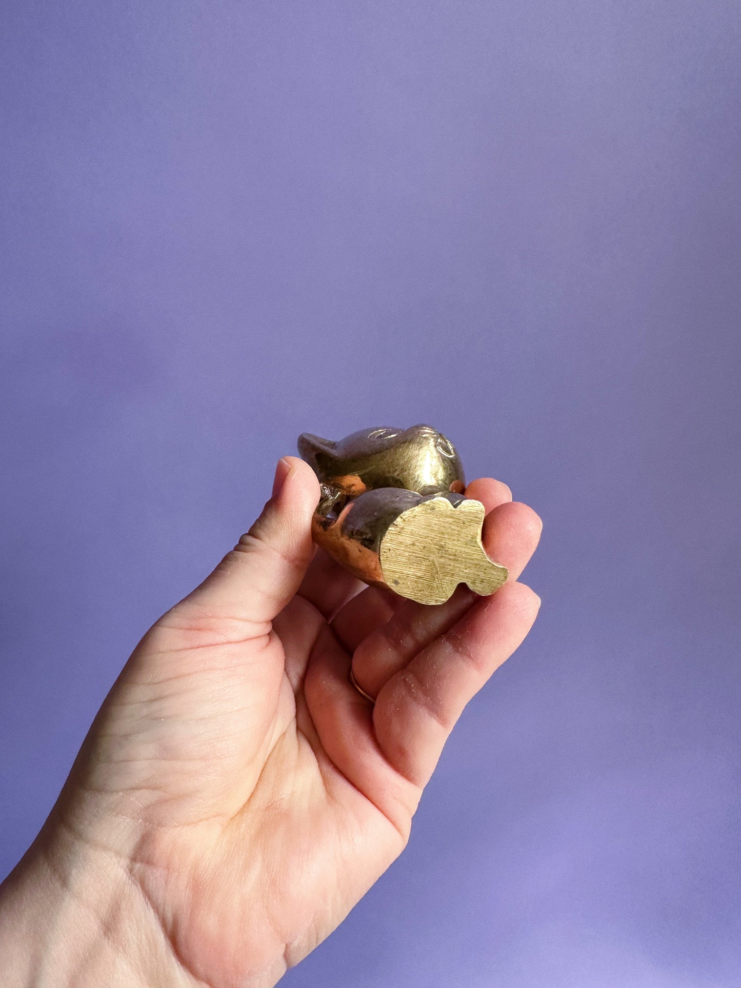 Pair of Vintage Brass Cat Figurines