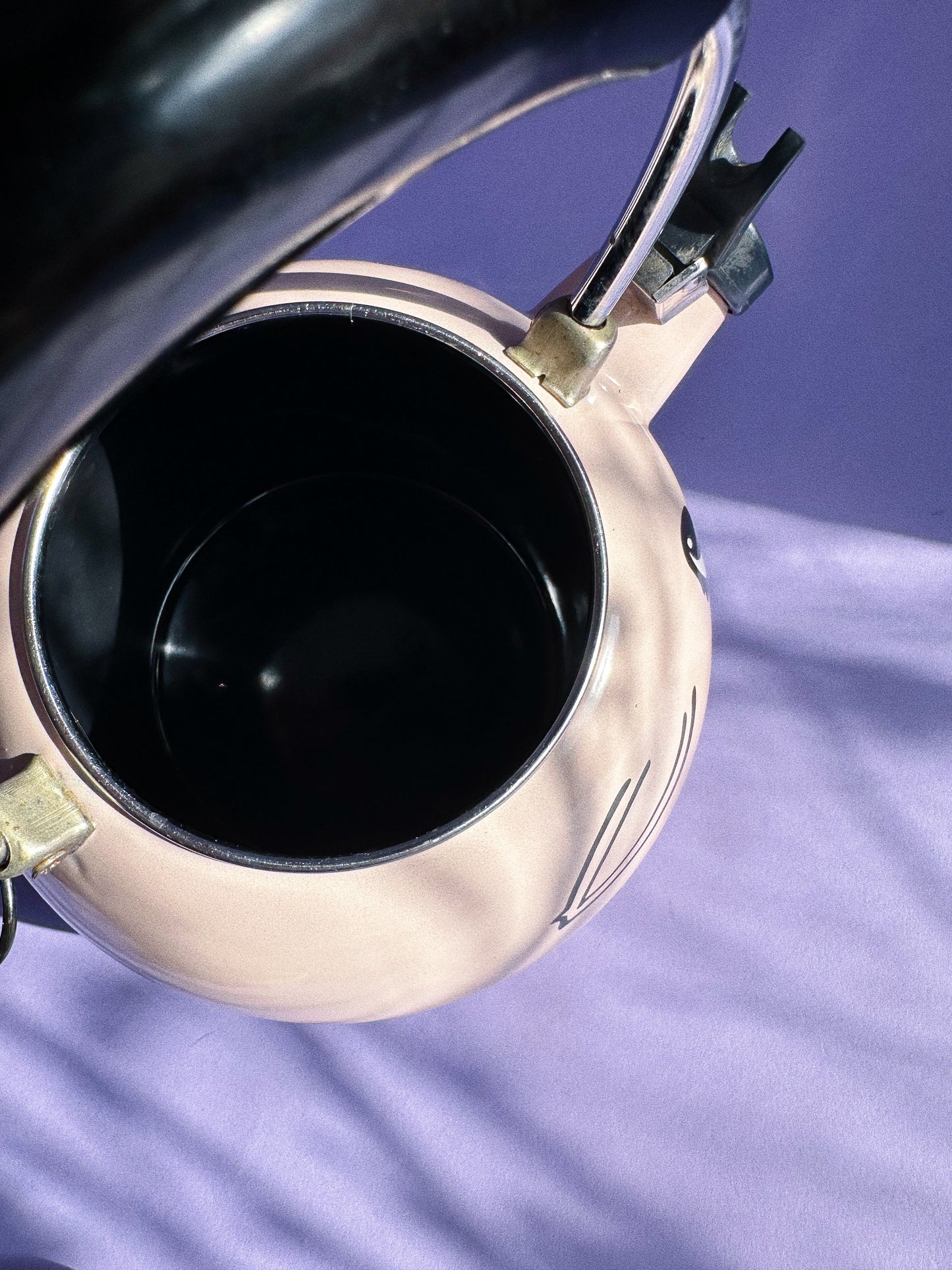 Vintage Kamenstein Pink Pig Whistling Teapot Tea Kettle Piggy Enamel