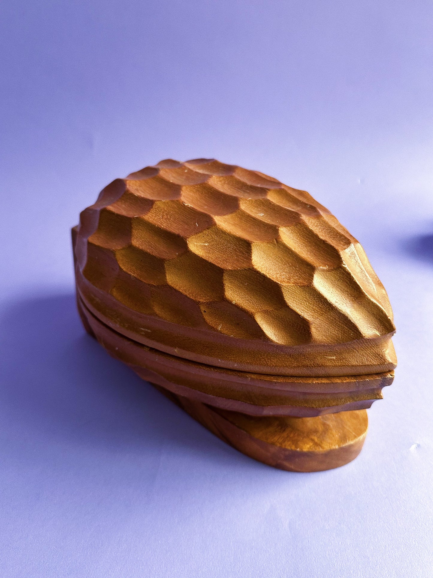 Vintage Carved Walnut Nut Cracker Bowl Set With Tools Mid Century 9½" X 6"