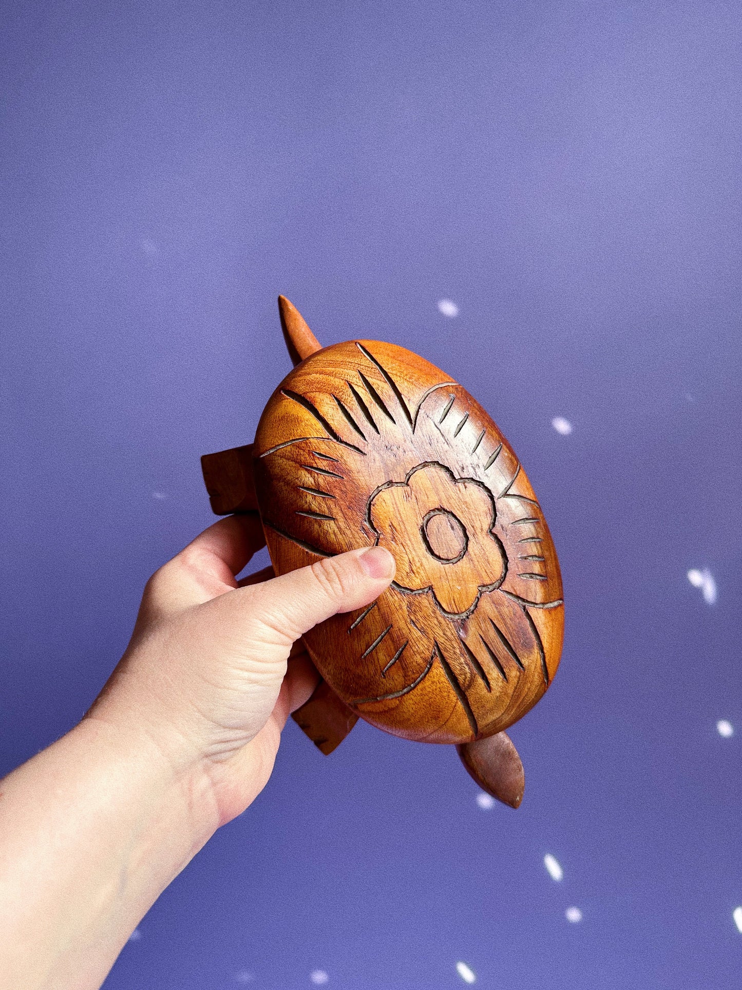 Vintage Large Handcarved Wooden Turtle Boxes