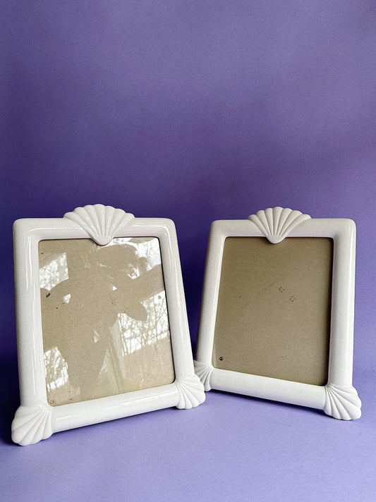 Pair of Vintage Ceramic Seashell 8x10 Frames
