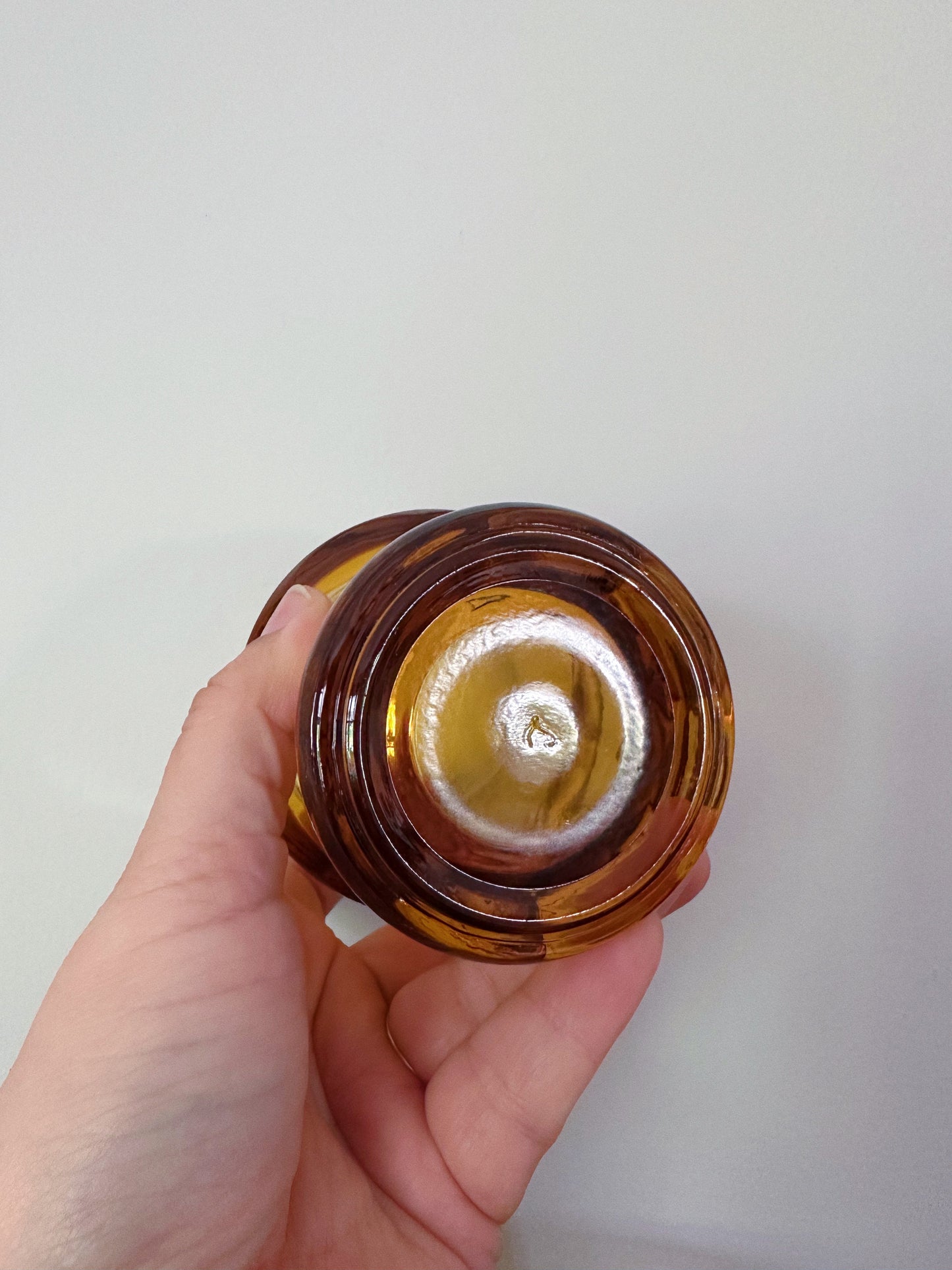 Vintage Set of 5 Amber Libbey Heavy Bottom Glass Tumblers