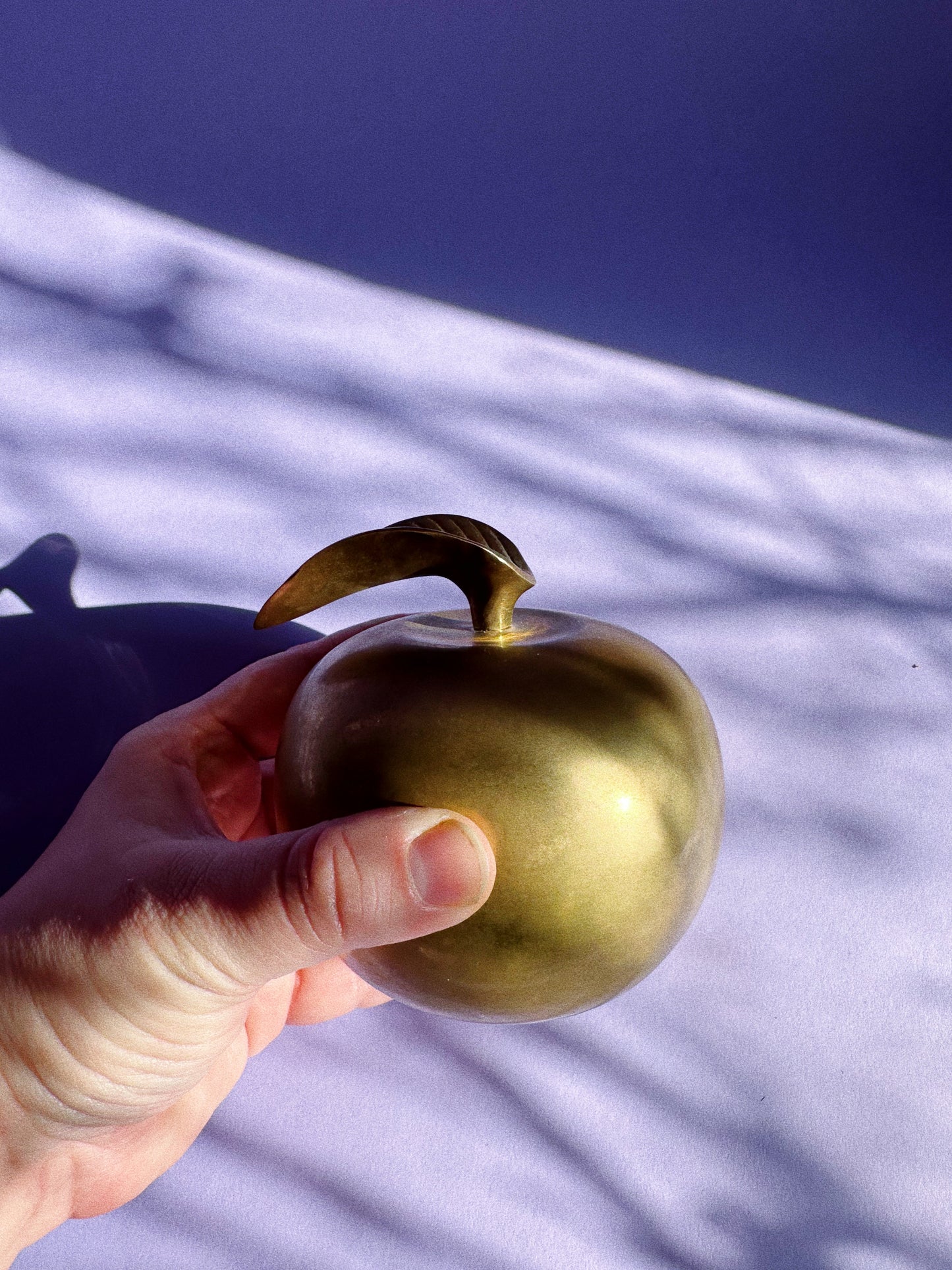 Vintage Brass Apple Paper Weight