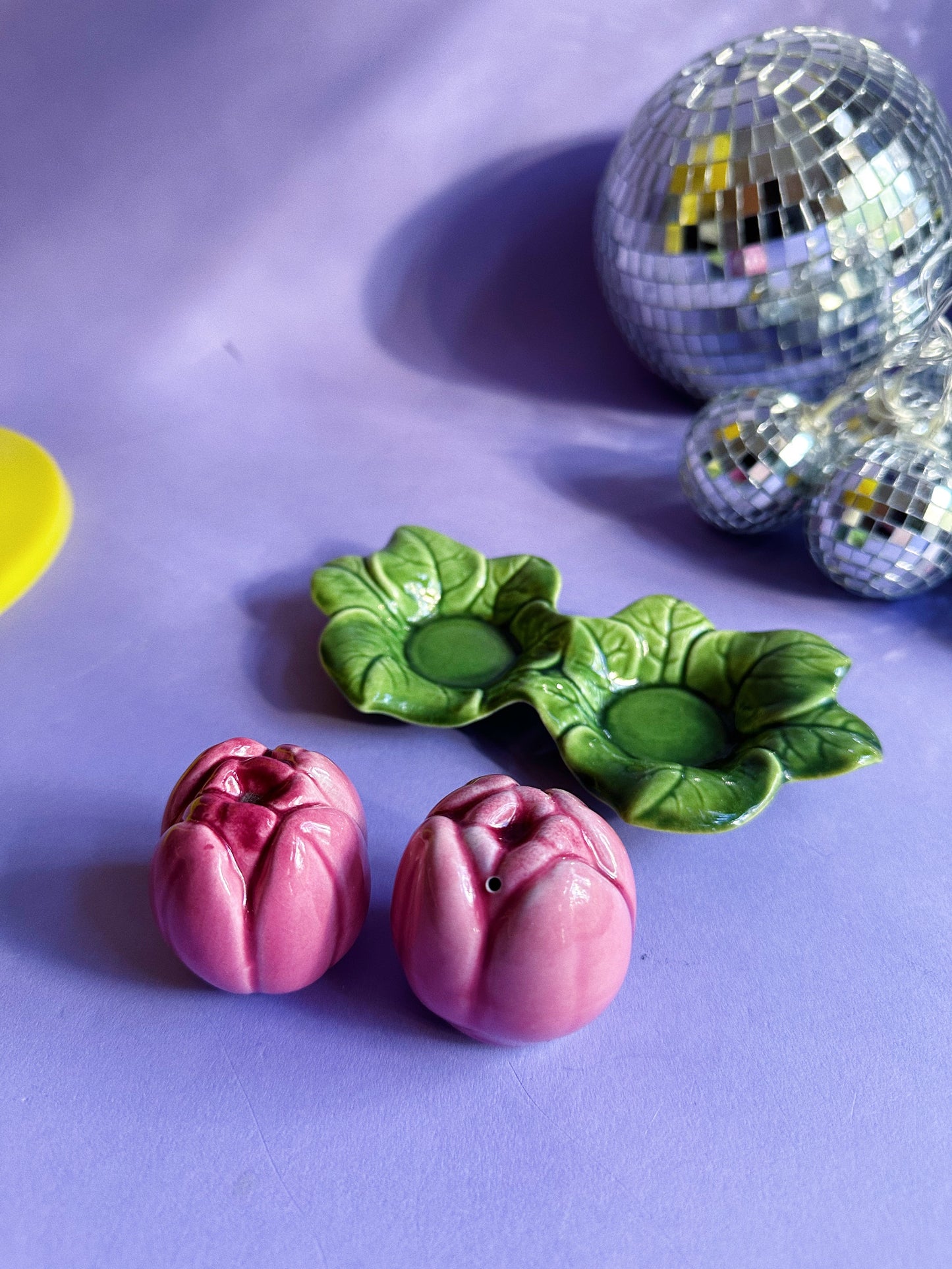 Vintage Ceramic Pink Roses Salt & Pepper Shakers