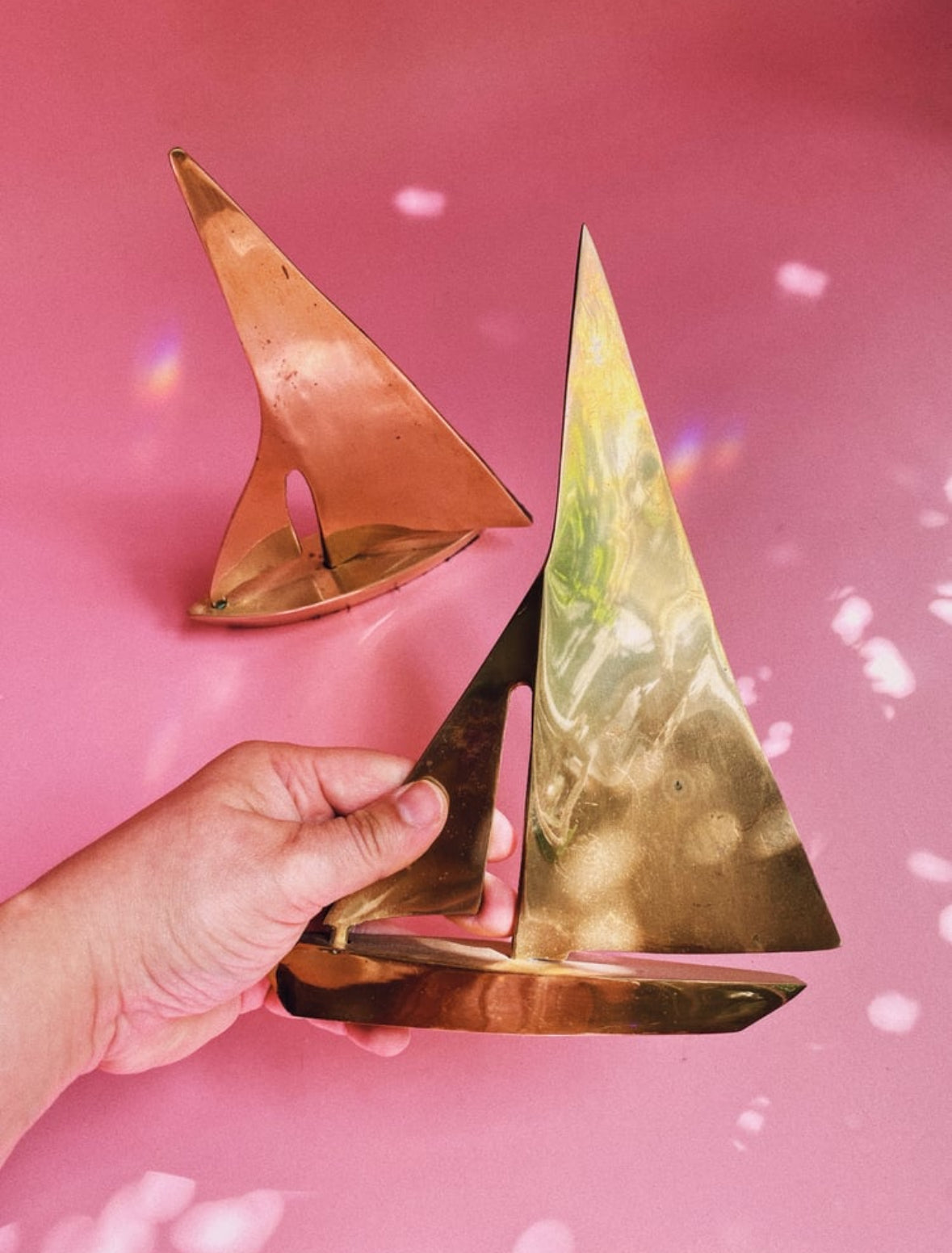 Pair of Solid Brass Sailboats