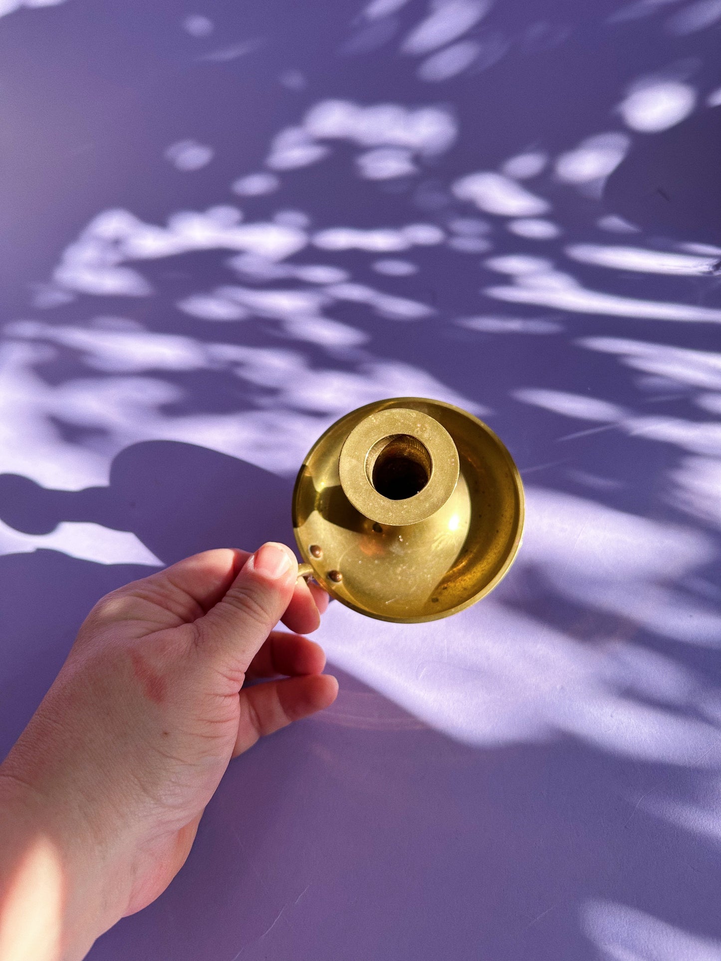 Vintage Brass Chamber Candlestick for Taper Candles