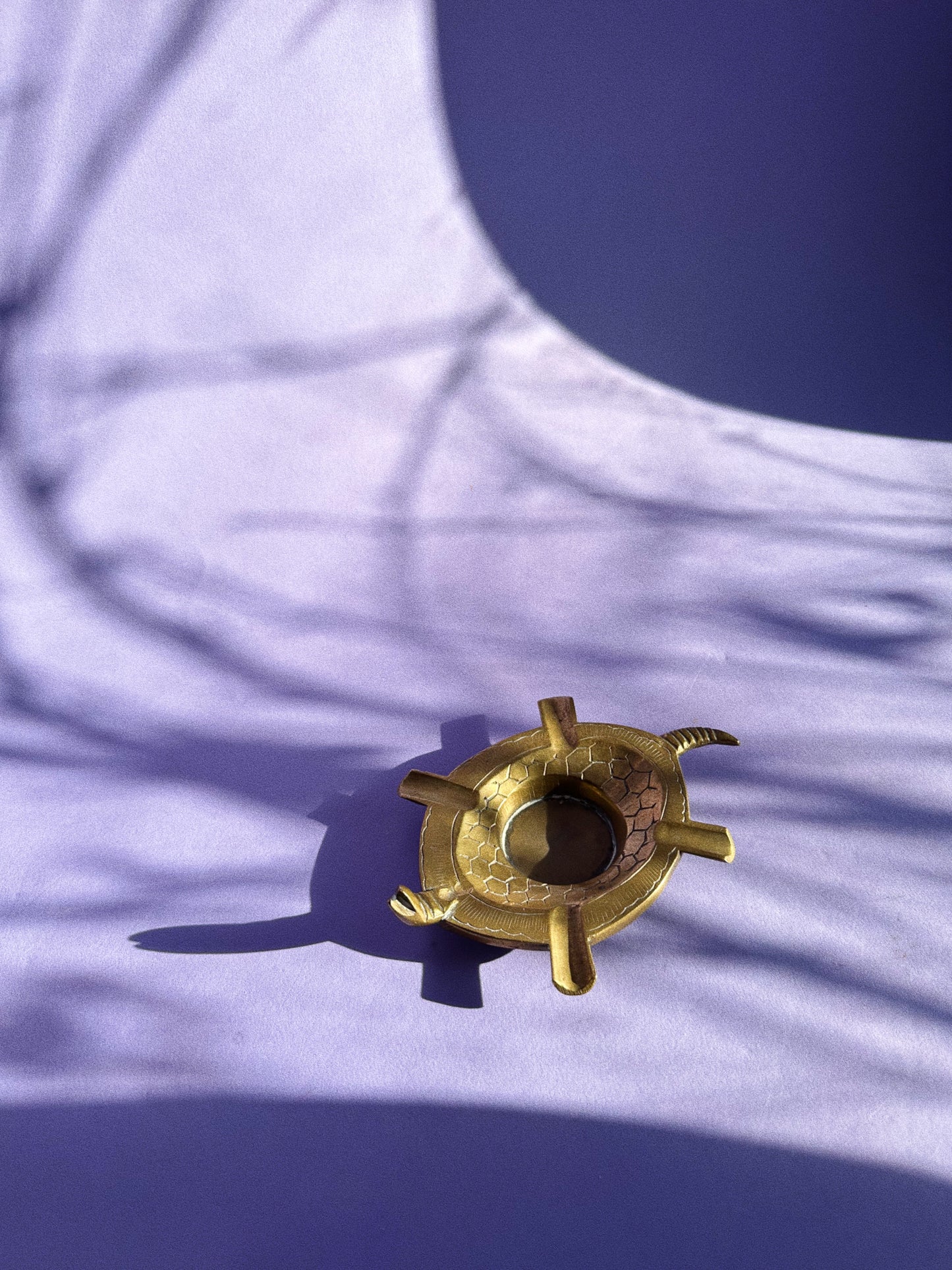 Vintage Brass Turtle on Back Ashtray