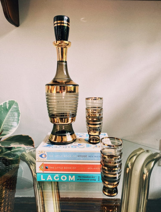 MCM Murmac Bohemia Smoky Glass Decanter Set