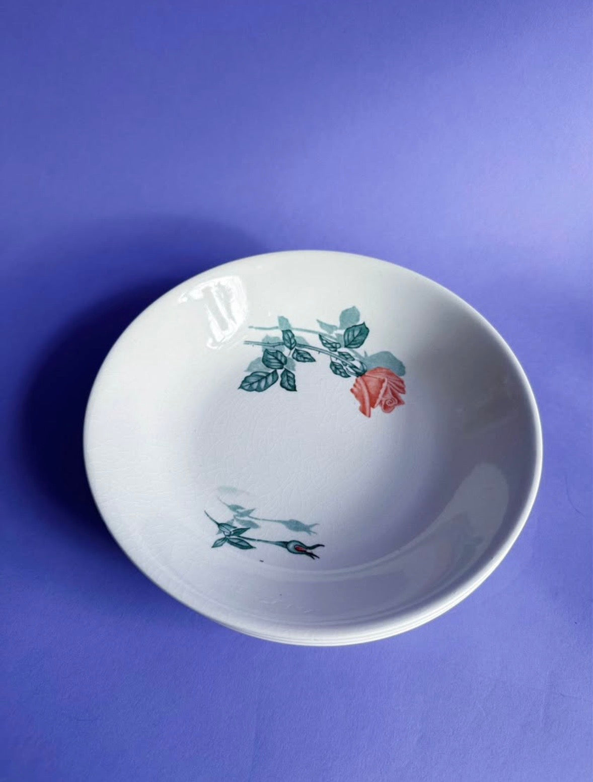 Set of 4 Vintage Shallow Floral Bowls Made in Japan