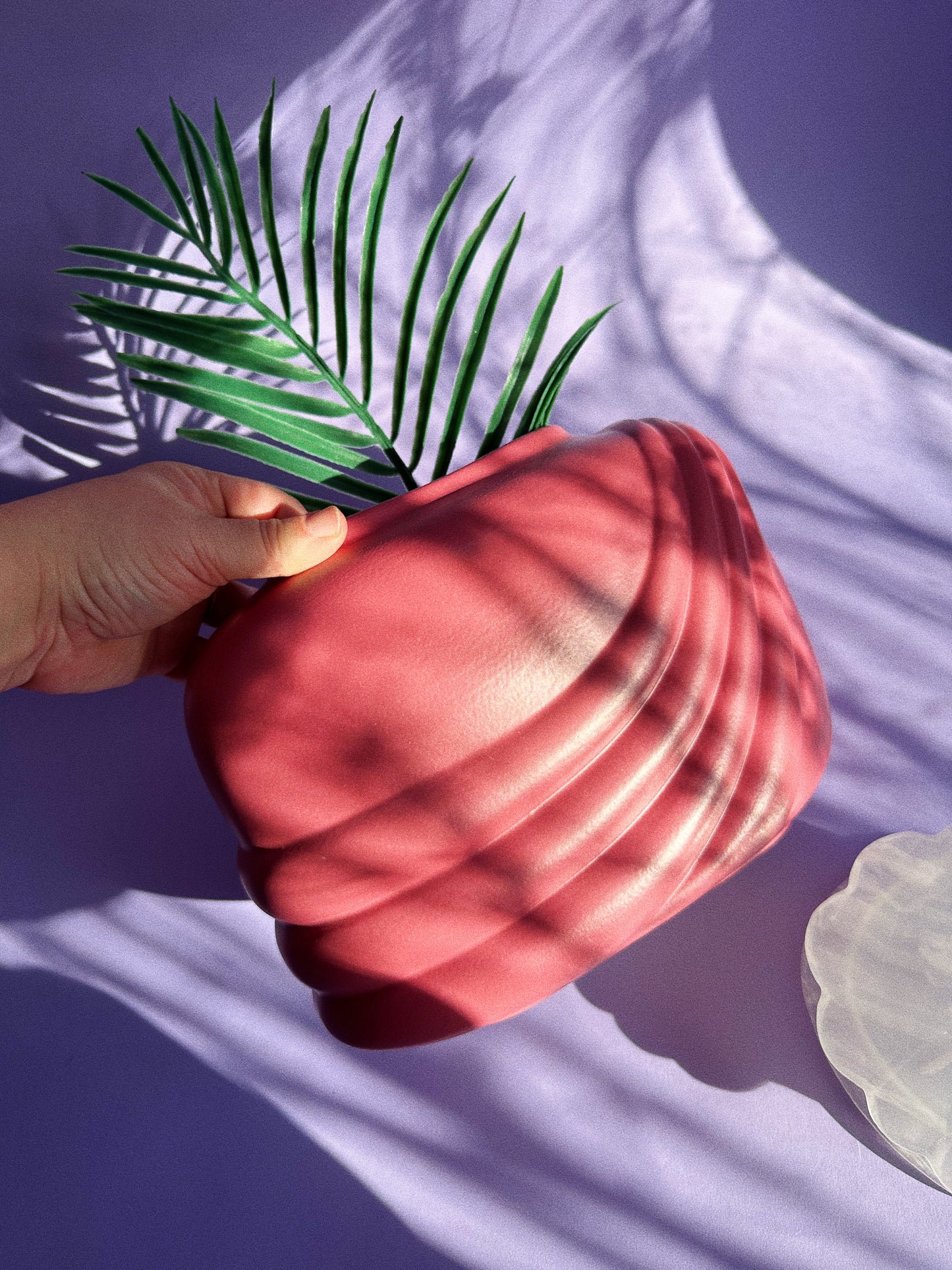 Art Deco Revival Mid Century Modern Pink Bisque Wrap Ceramic Vase