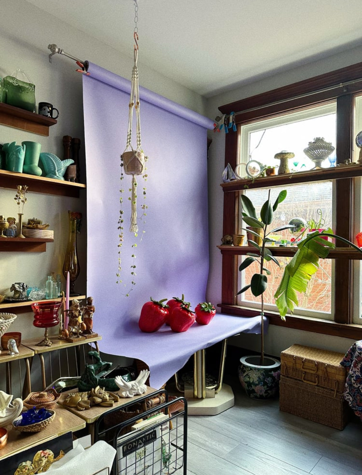 Vintage Set of 4 Ceramic Glazed Strawberry Canisters