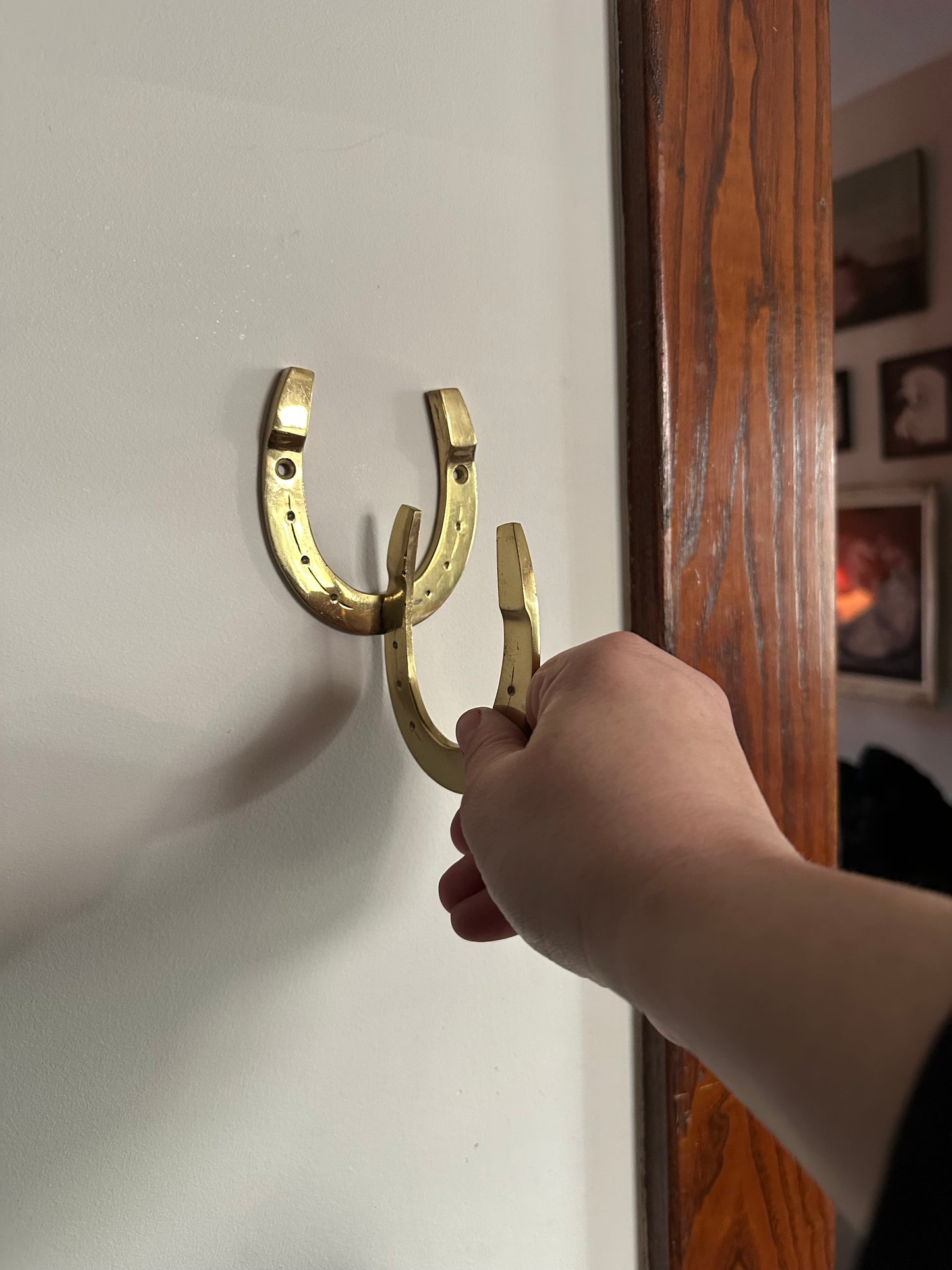 Vintage Double Horseshoe Wall Hook For Coats Etc.