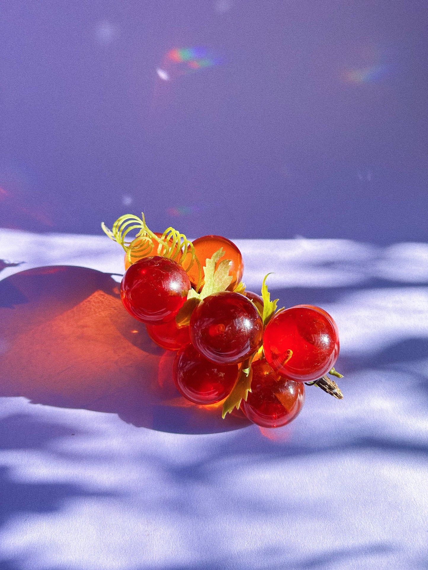 Vintage Red / Orange Lucite Grapes