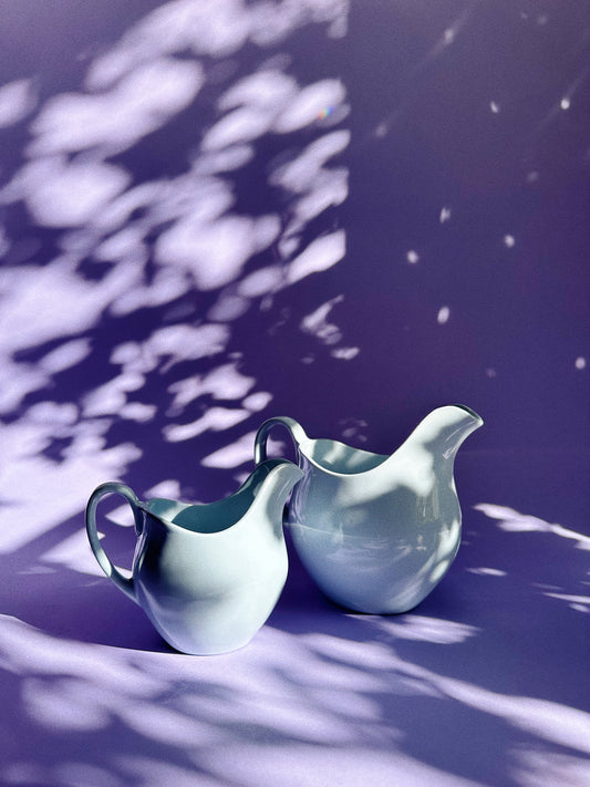 Vintage MCM Johnson Bros. Blue Cloud Pitchers