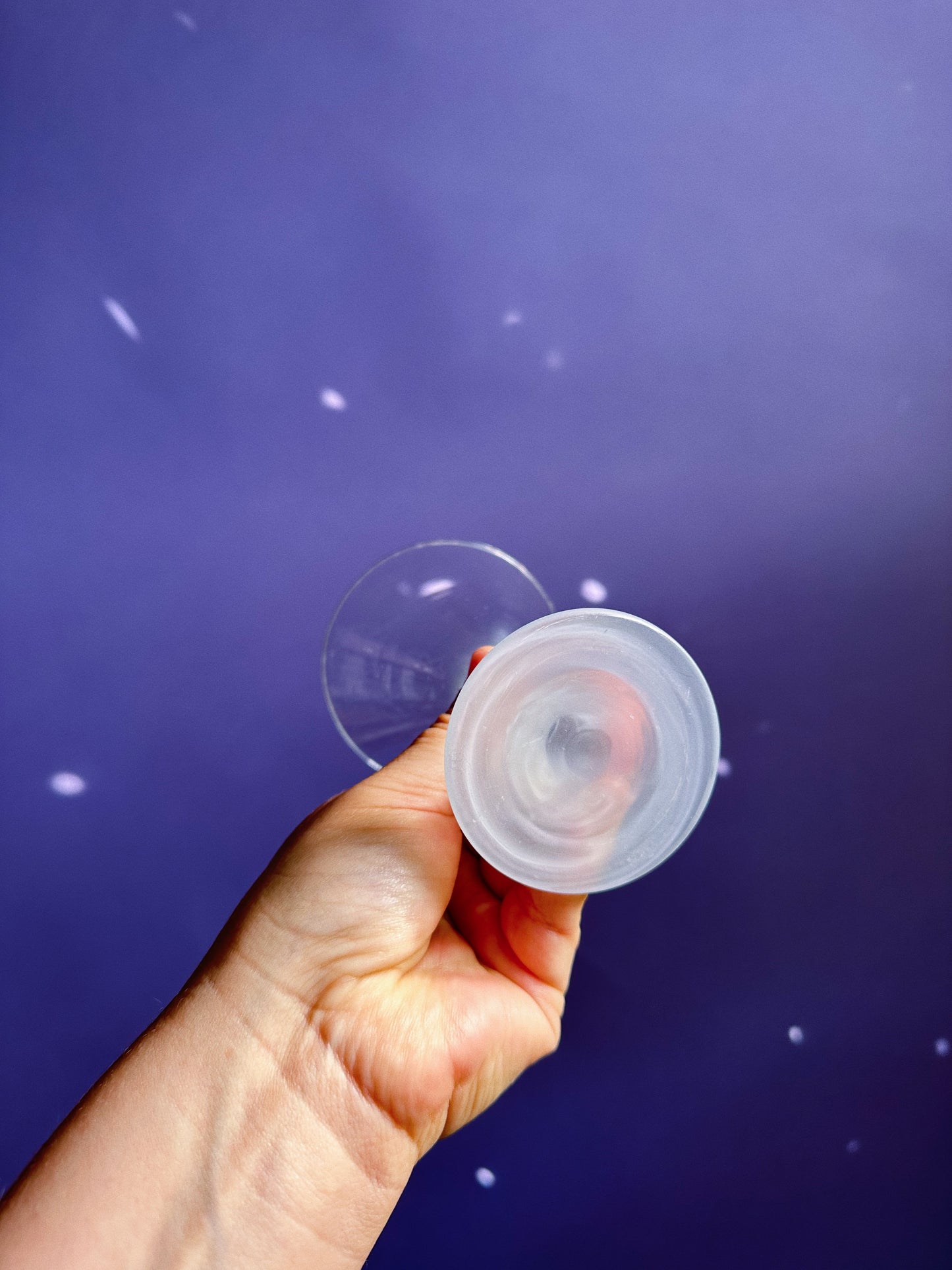 Beautiful Pair of Frosted Blue Stemmed Martini Glasses