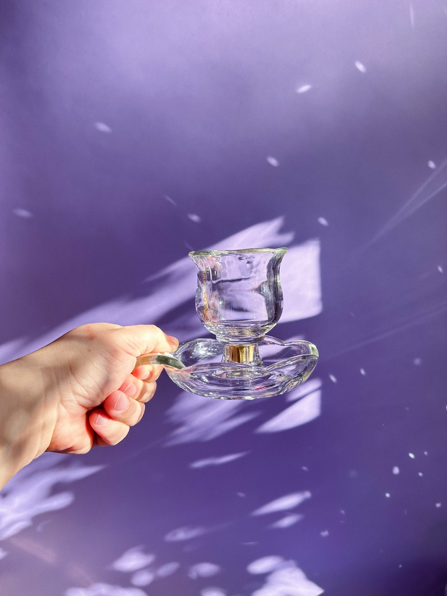 Vintage Glass Chamber Candlestick W Optional Tea Light Attachment