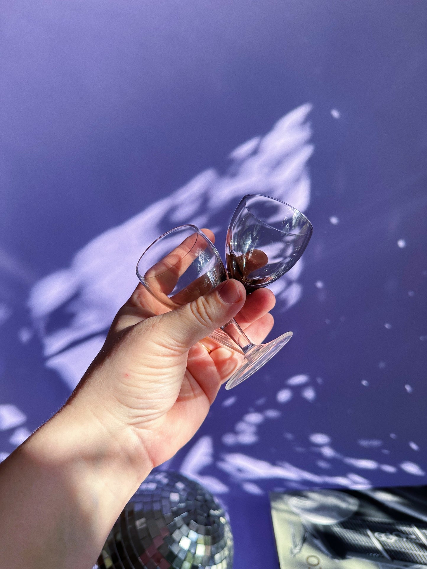 2 BelKraft Moonglo BK1 West German Contemporary Hand Blown Shot / Liqueur Glasses