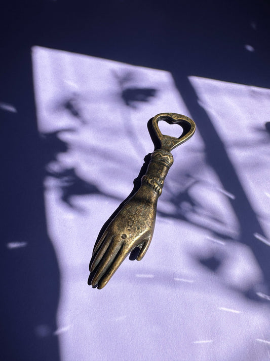 Vintage Heavy Metal Love Token Hand Bottle Opener