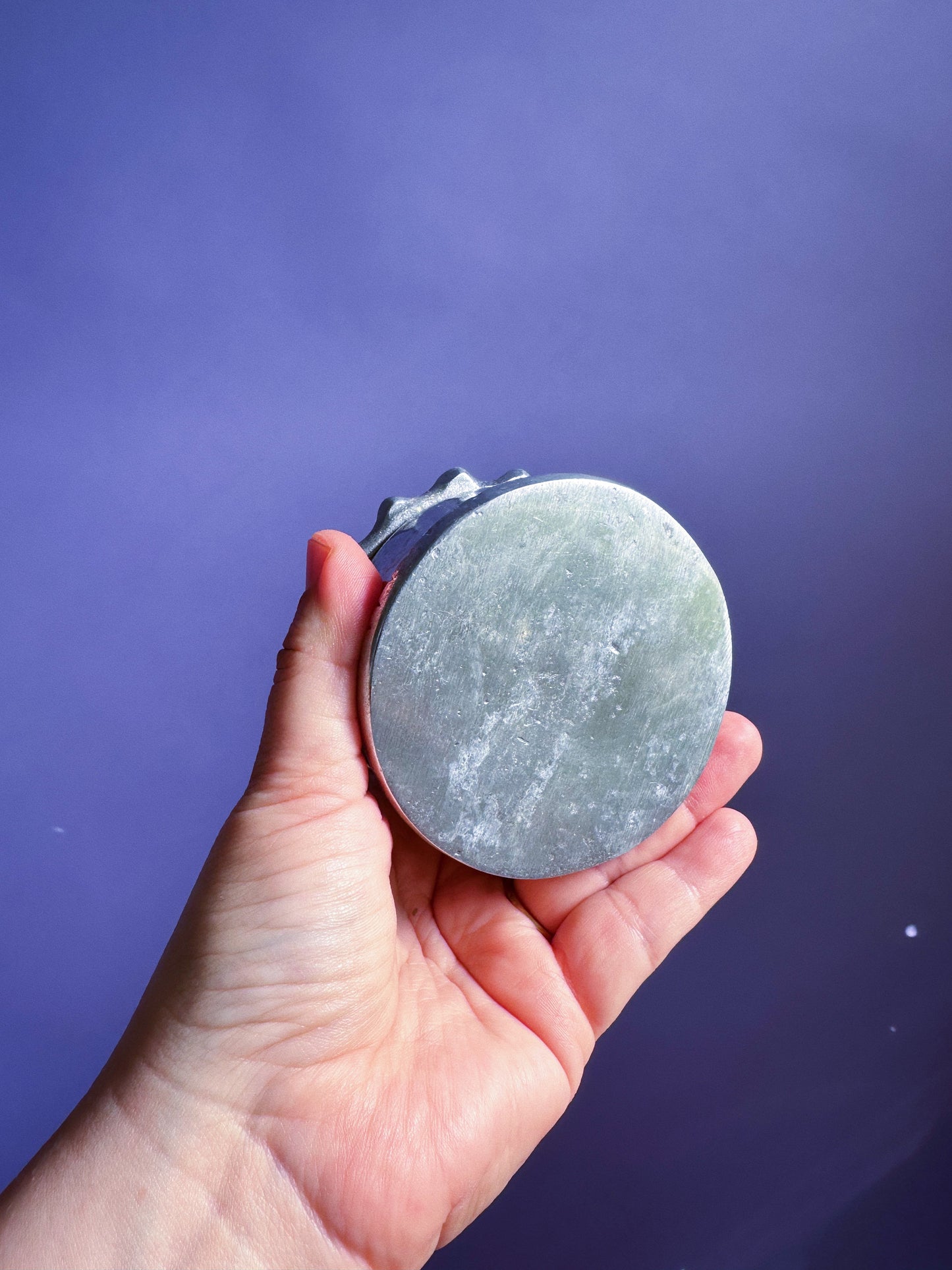 Vintage Lidded Sun Chrome Trinket Box