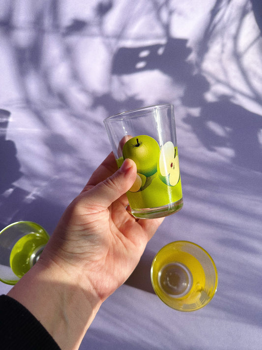 Vintage Lemon & Apple Juice Glasses