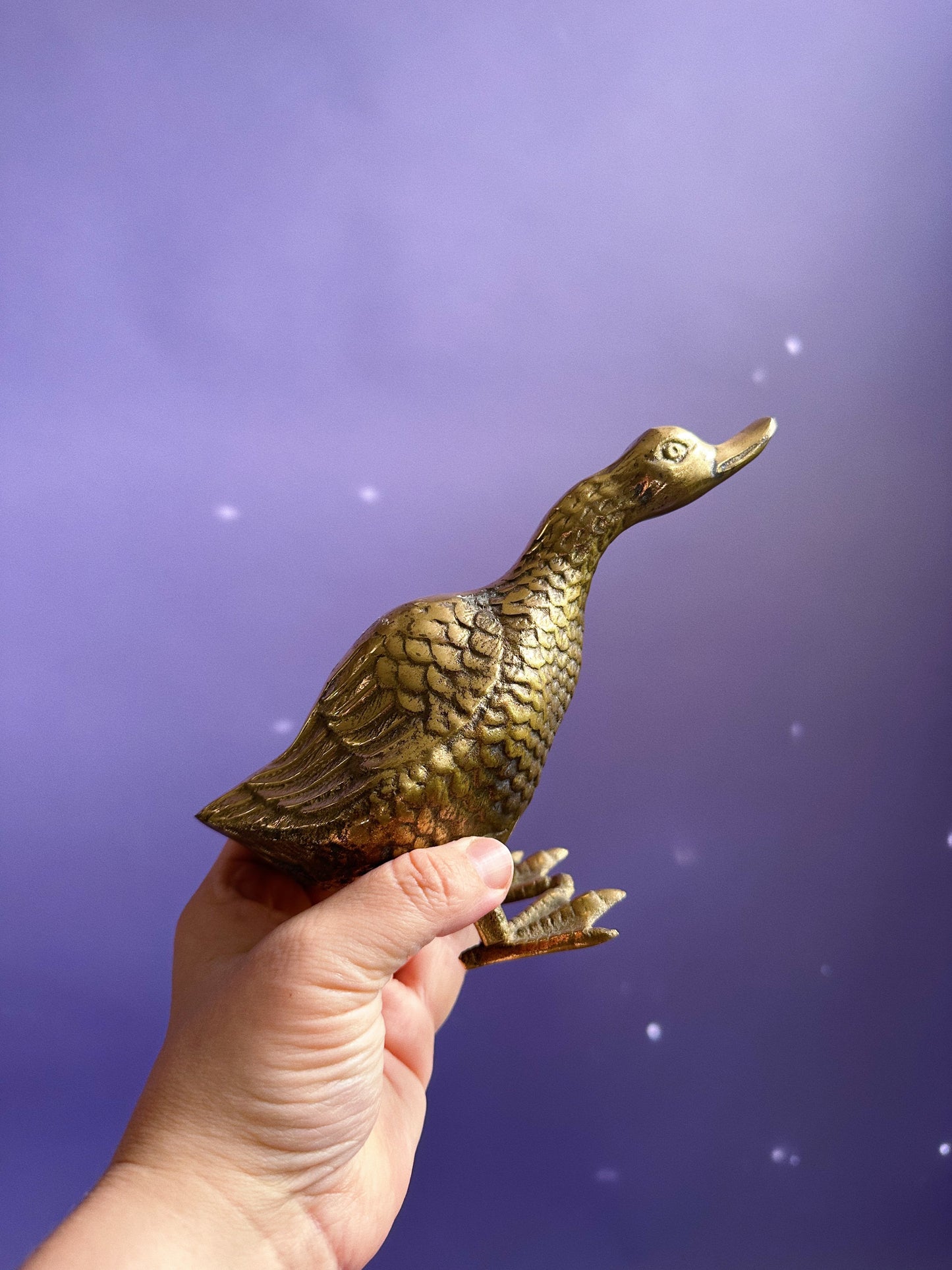 Vintage Brass Goose Sculpture