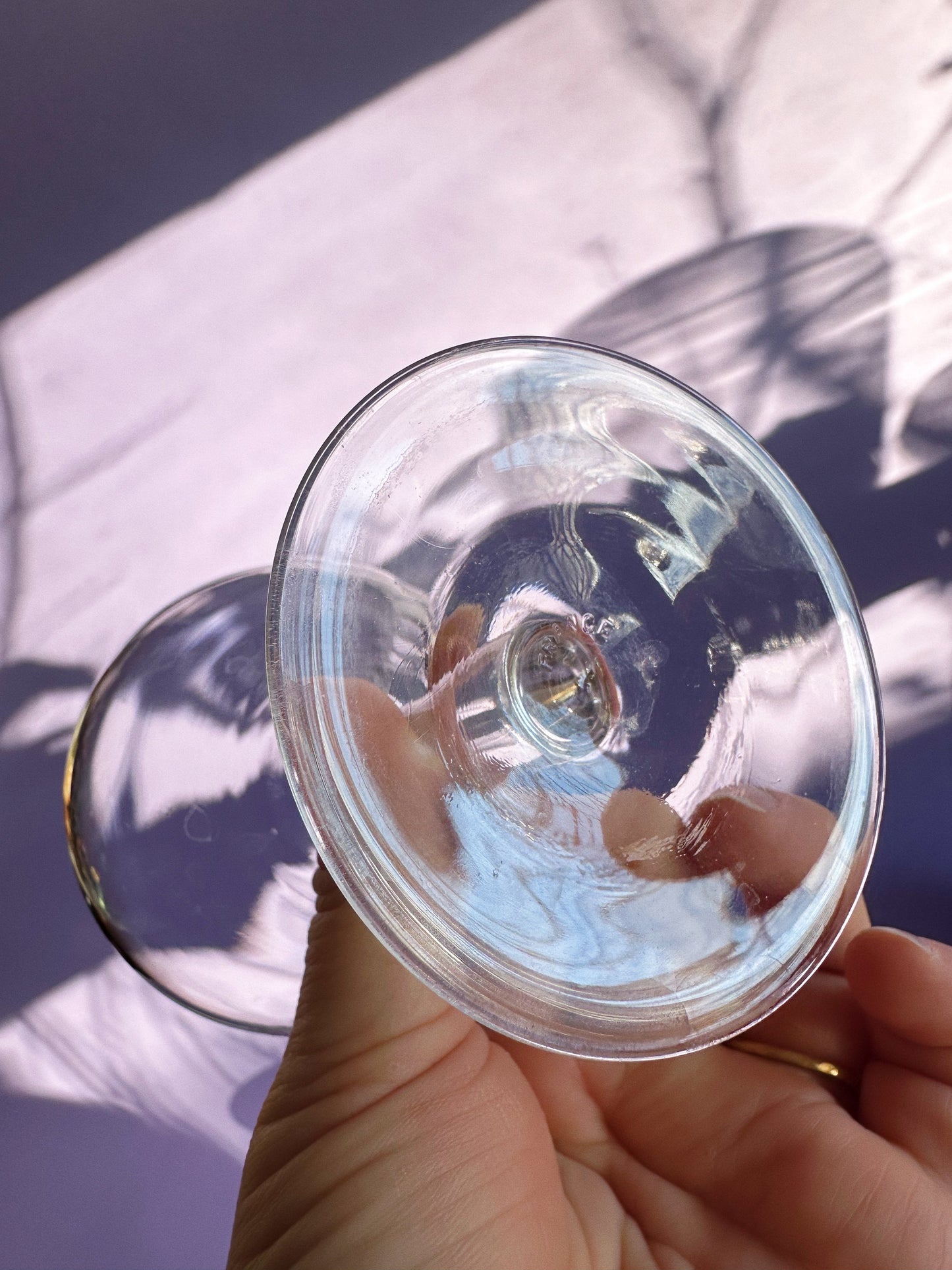 Vintage MCM Silver Ombré Luminarc Champagne Coupe Glasses Barware France