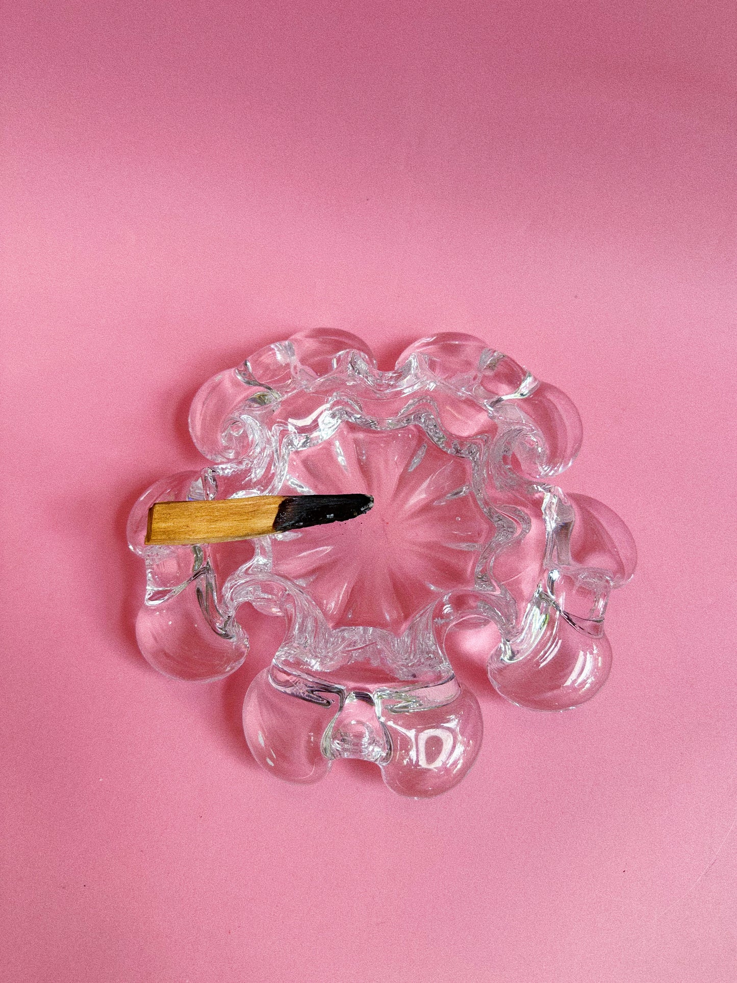 Vintage Heavy Crystal Ashtray / Throw Dish