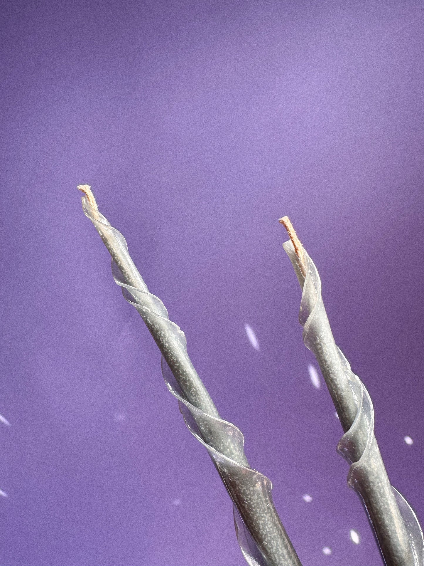 Vintage Faux Sage Coloured Spiral Taper Candles