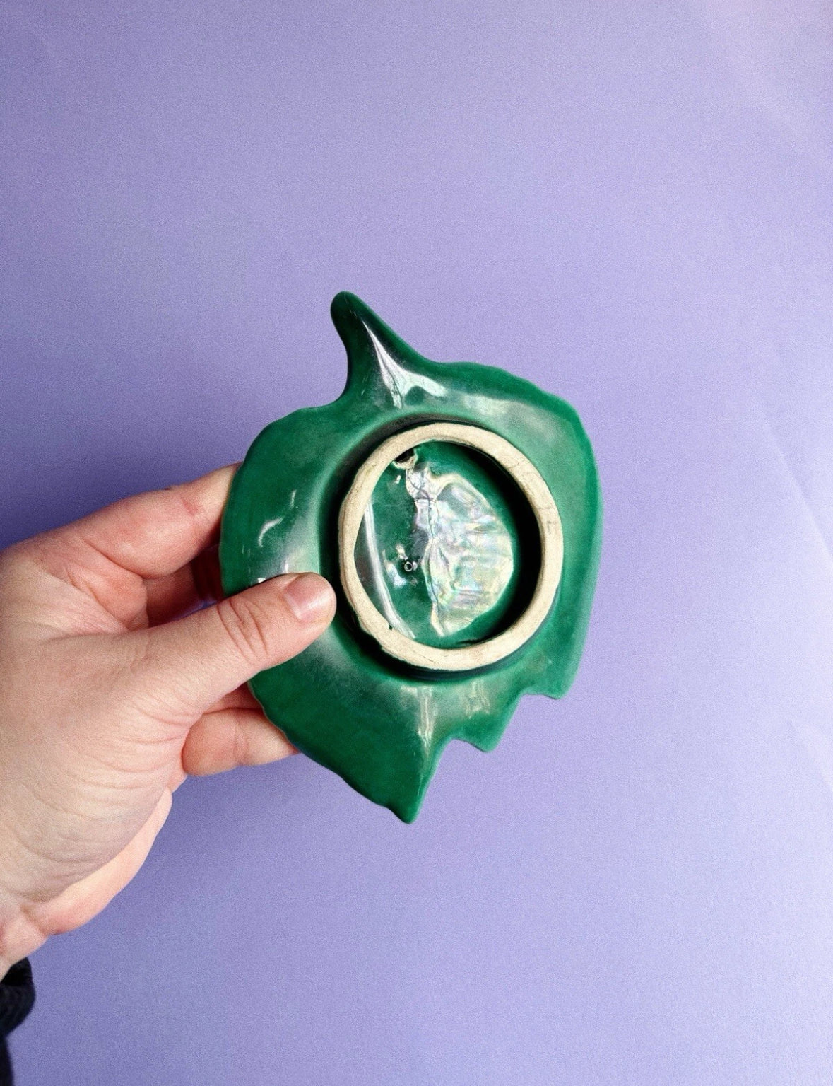 Vintage Art Pottery Red Apple Wall Pocket Green Leaf Majolica Unmarked McCoy