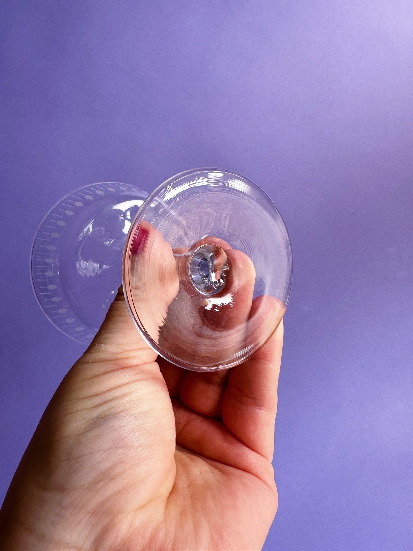 Vintage Set of 6 French Champagne Coupes With Etched Design Made in France