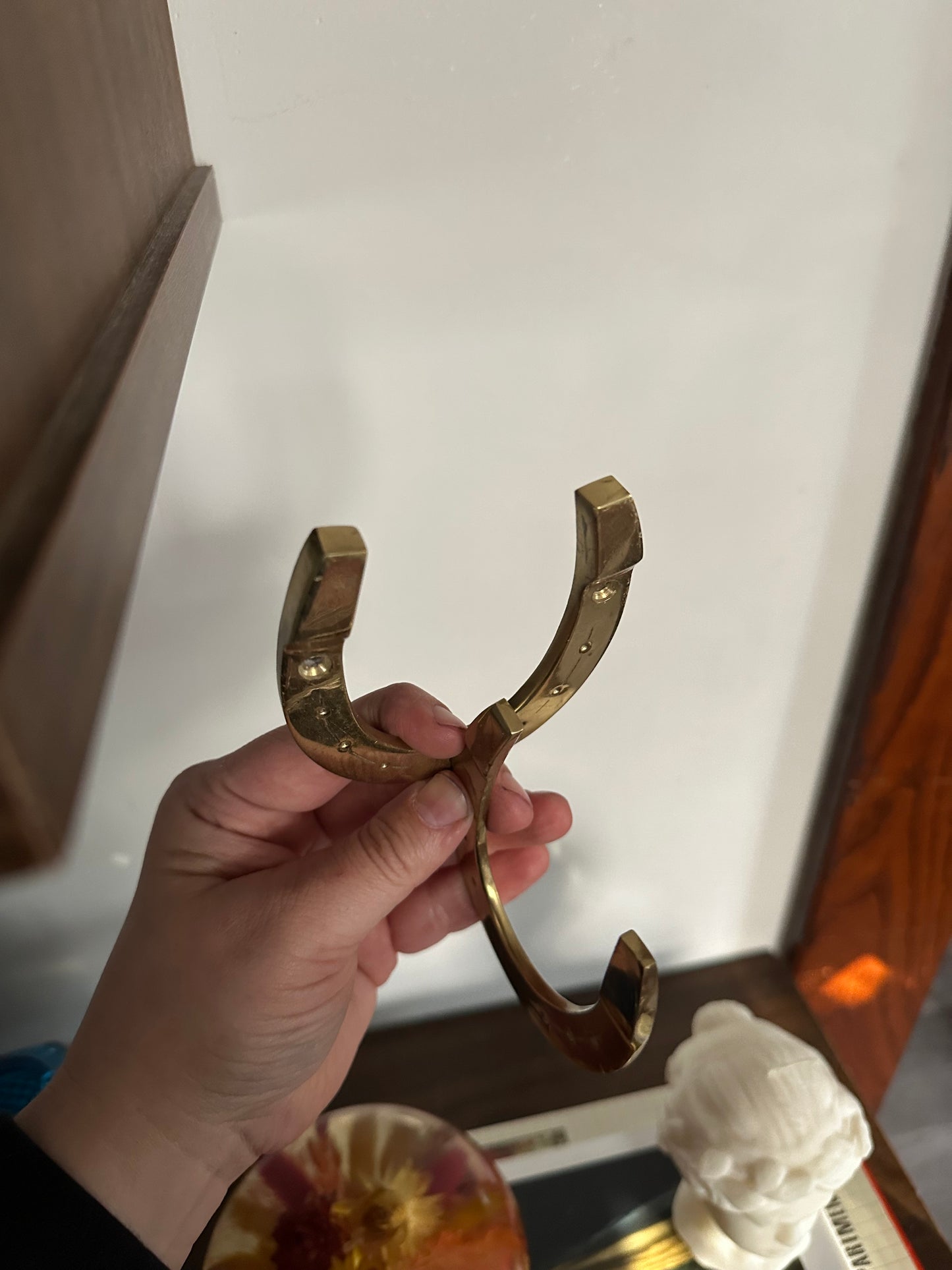 Vintage Double Horseshoe Wall Hook For Coats Etc.