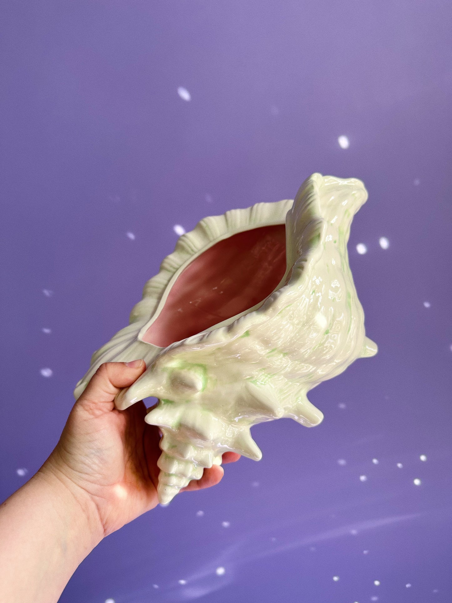 Large 80s Vintage Seashell Planter