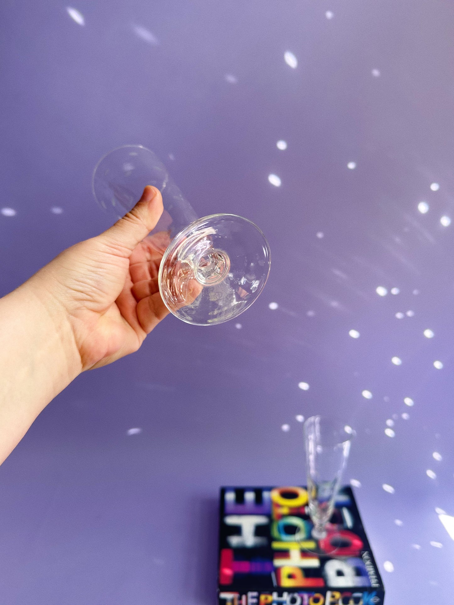Pair of Anchor Hocking Etched Polka Dot Footed Pilsner Glasses