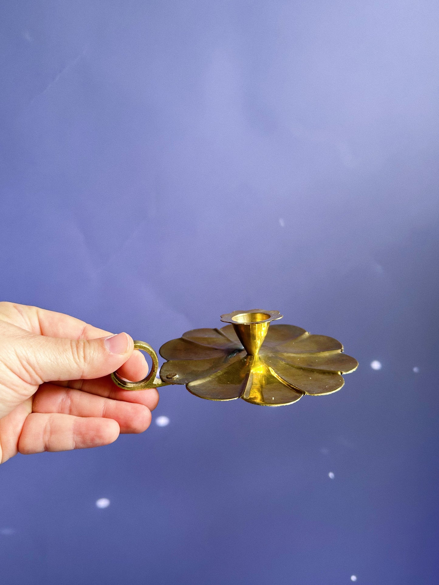 Pair of Brass Chamber Candlesticks for Taper Candles