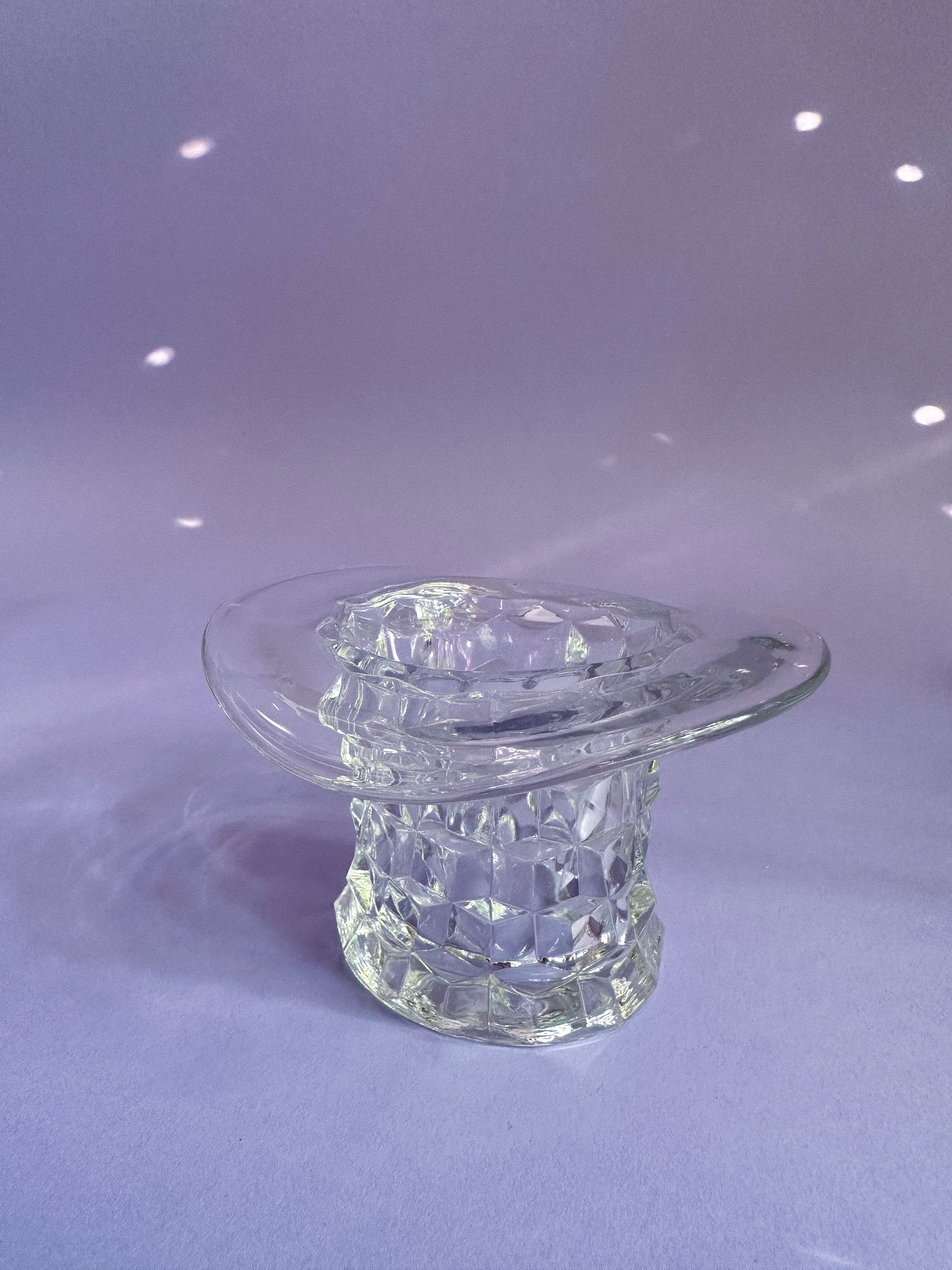 Vintage Glass Top Hat Match / Toothpick / Q Tip Holder