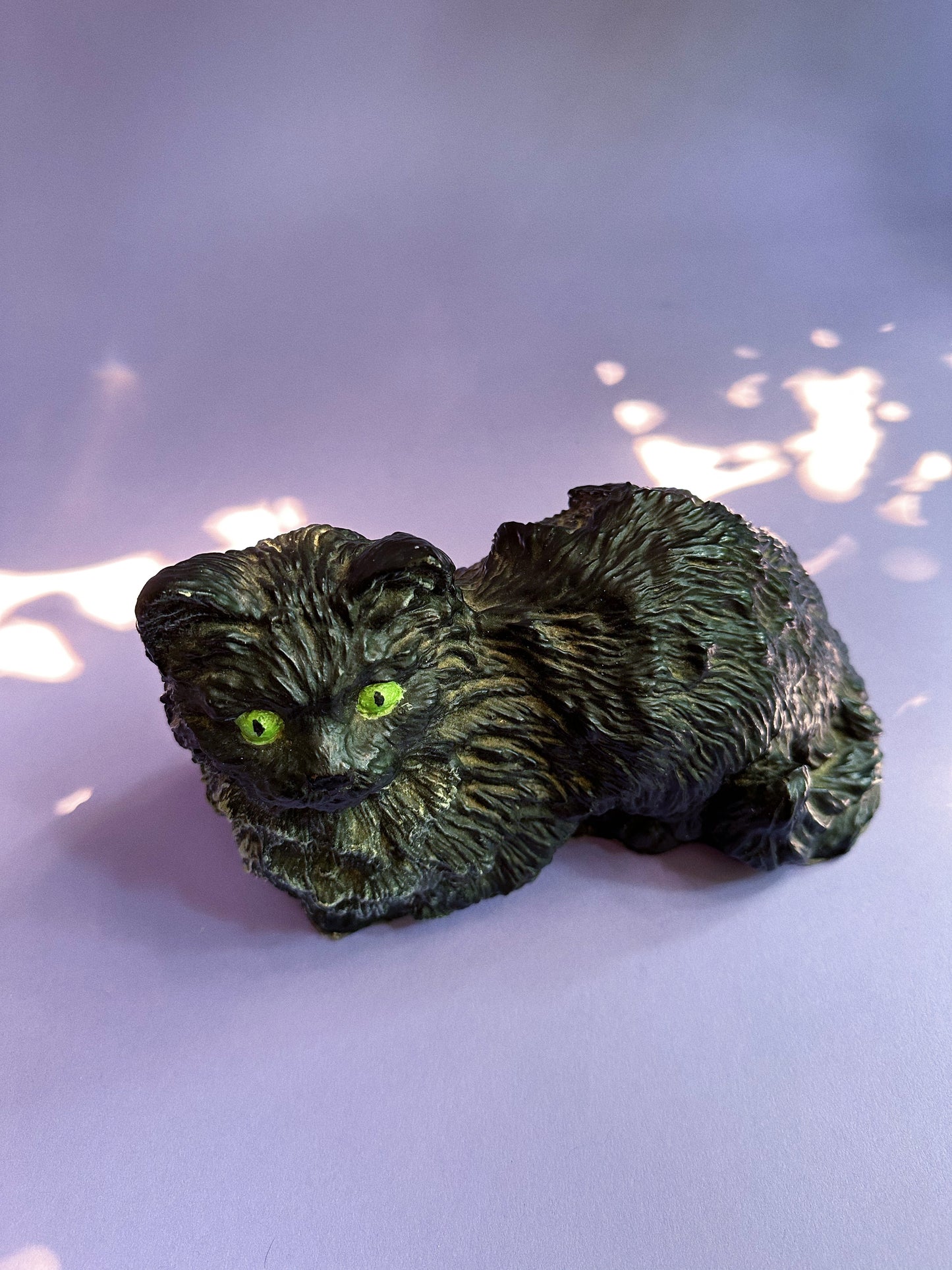 Vintage Very Heavy Cement Black Cat Door Stop