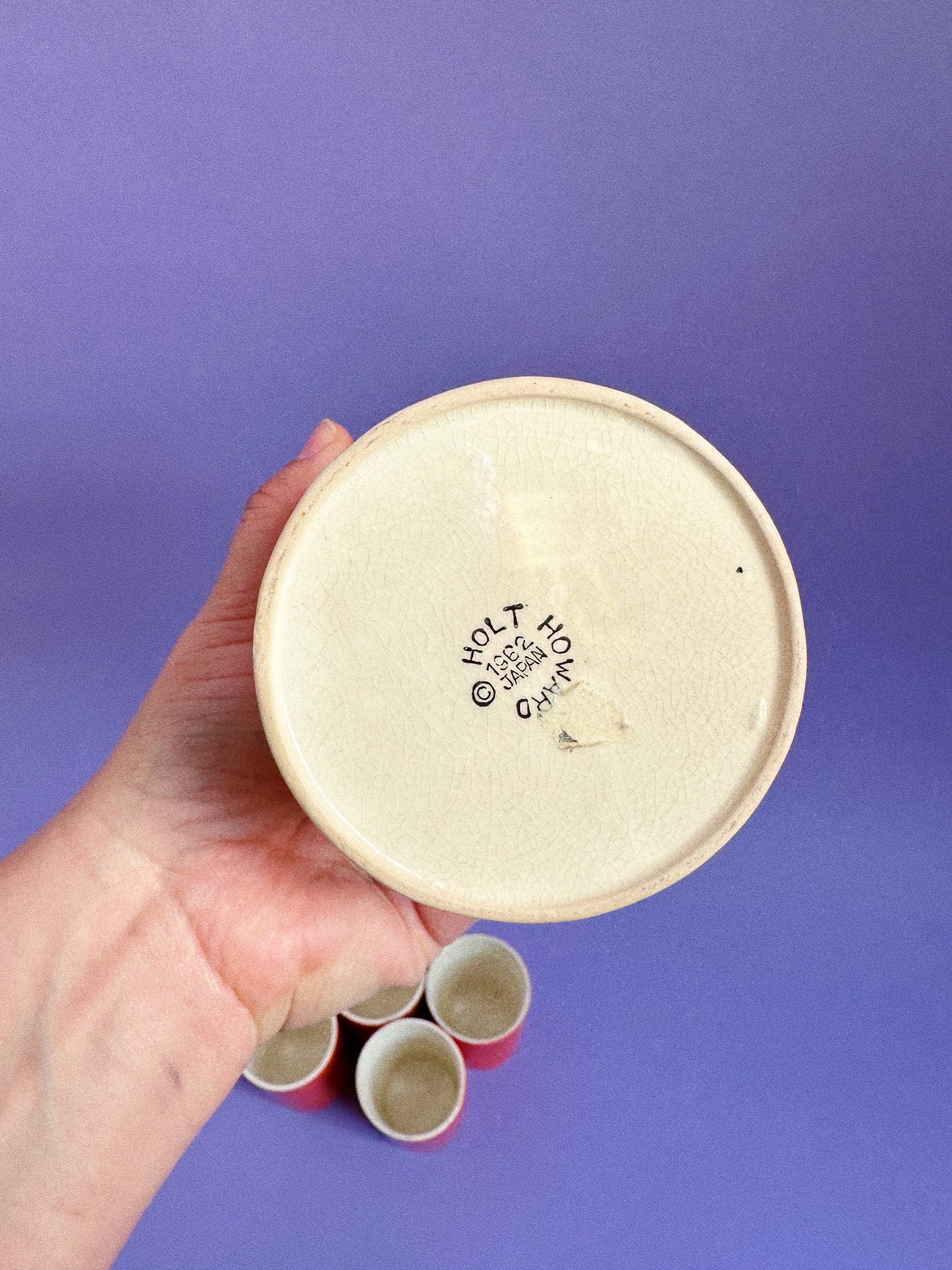 Vintage 1962 Holt Howard Orange Embossed Ceramic Pitcher & Glasses, Japan