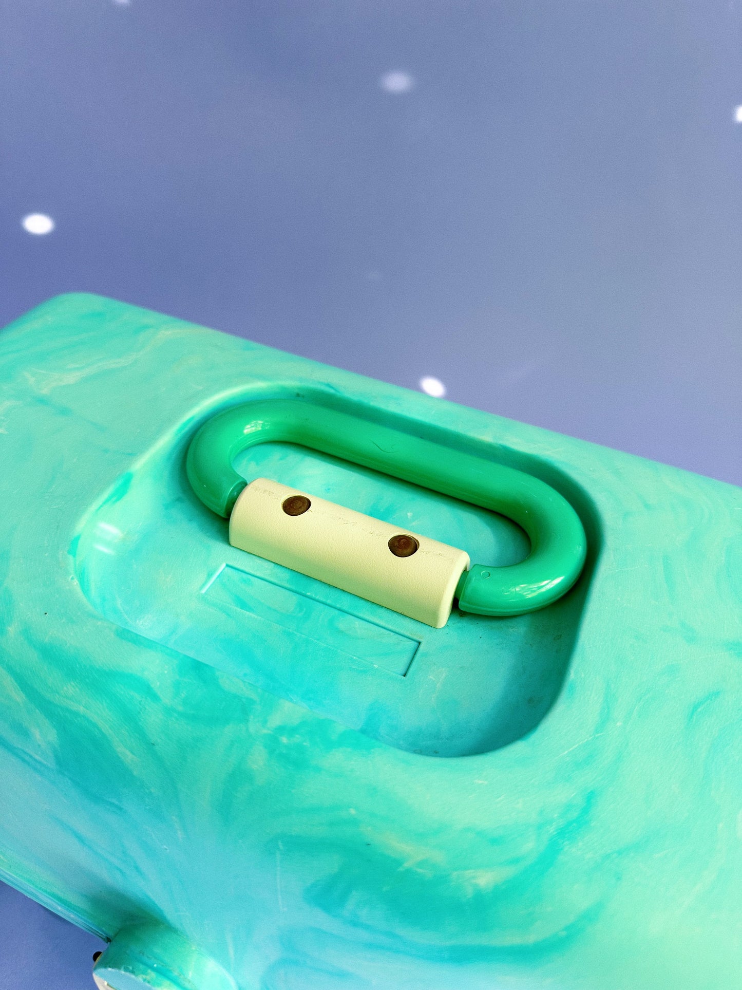 Caboodles of California Vintage Teal Swirl Marble Large 15" 3 Tier Makeup Case