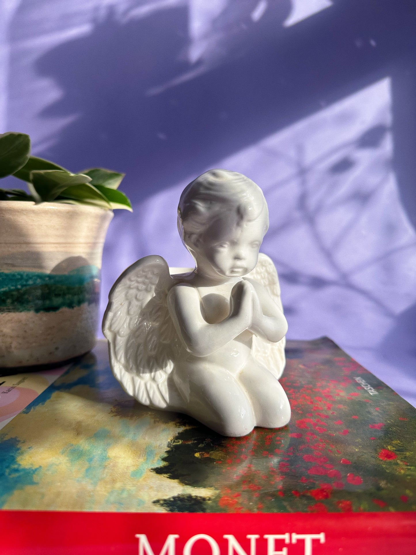 Sweet Vintage Ceramic Cherub Planter / Cache Pot