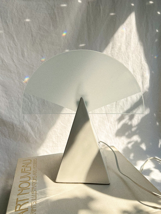 Post Modern Deco Revival Glass / Frosted Glass / Ceramic Table Lamp