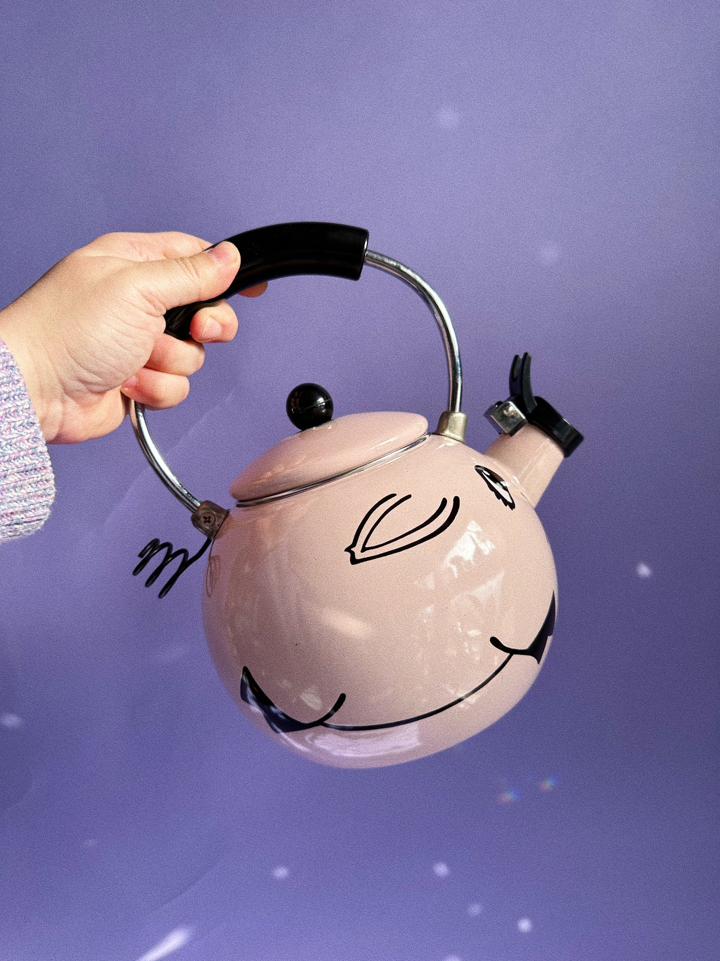 Vintage Kamenstein Pink Pig Whistling Teapot Tea Kettle Piggy Enamel