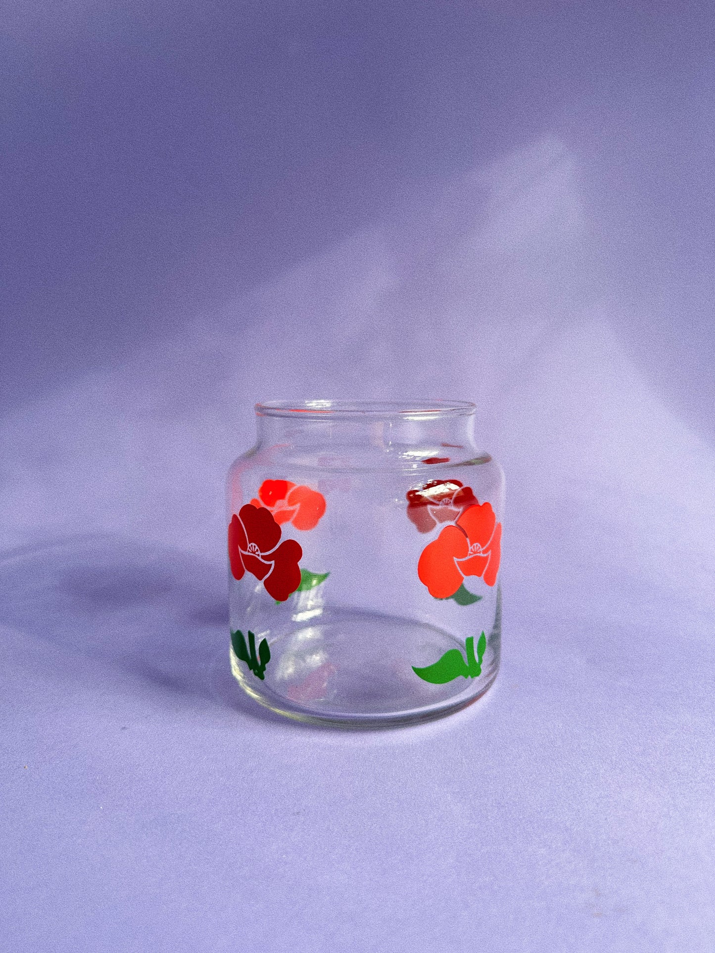 Vintage Anchor Hocking Red Foxy Poppy Glass Canister