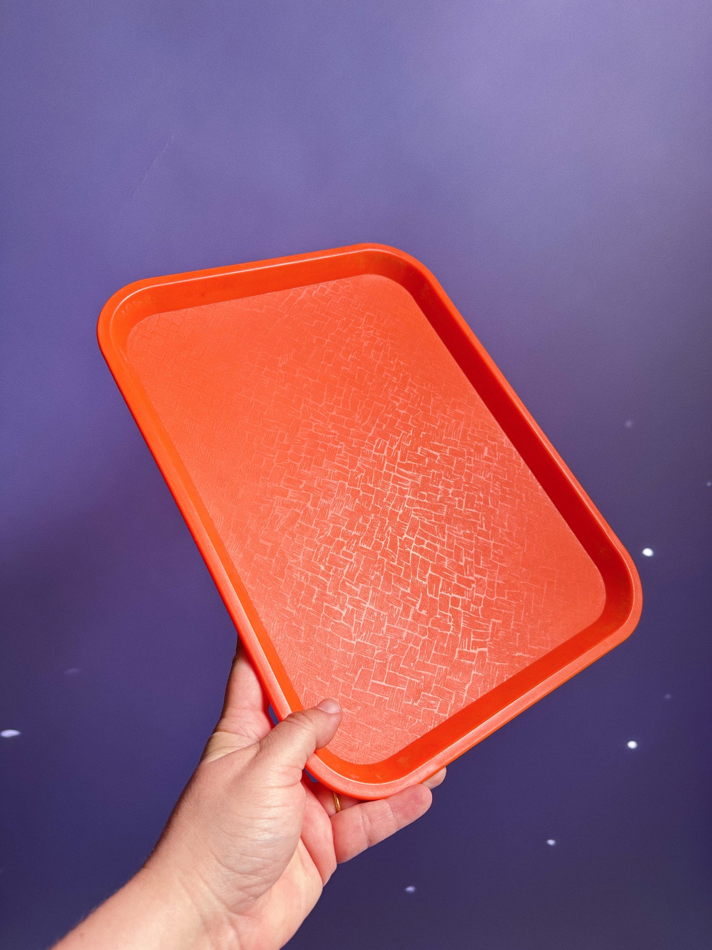 Vintage Anchor Food Service Orange Plastic Cafeteria Tray