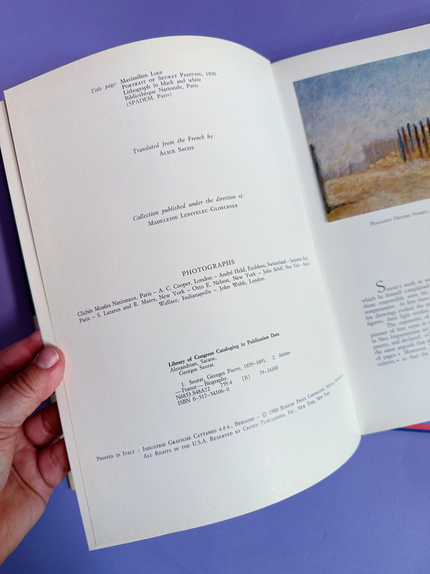 1980 Vintage Hardcover Seurat Art Coffee Table Book