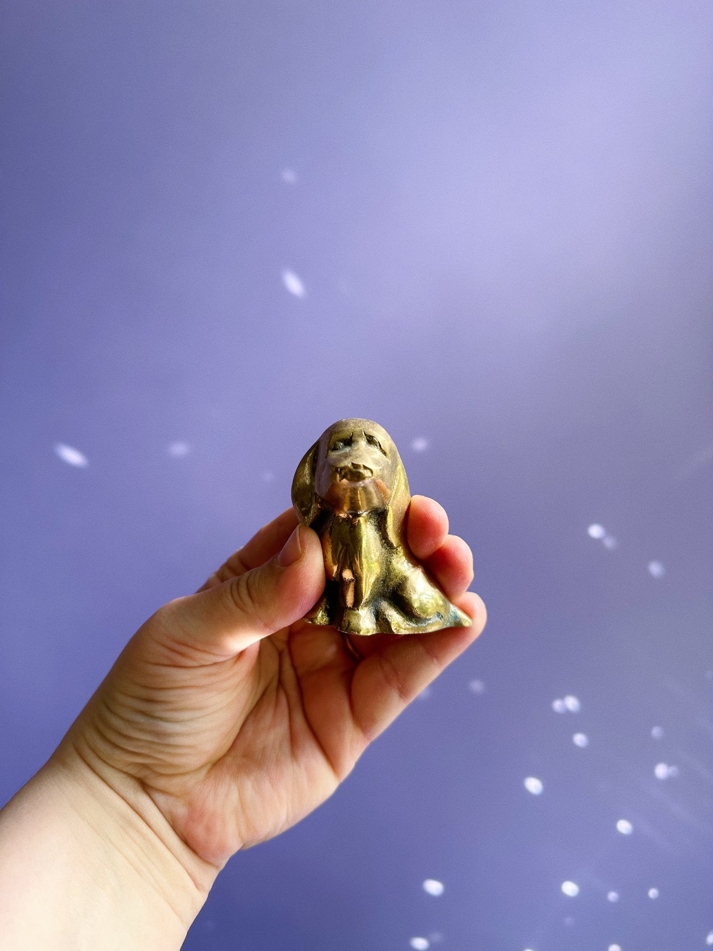 Vintage Solid Brass Dog Sculpture