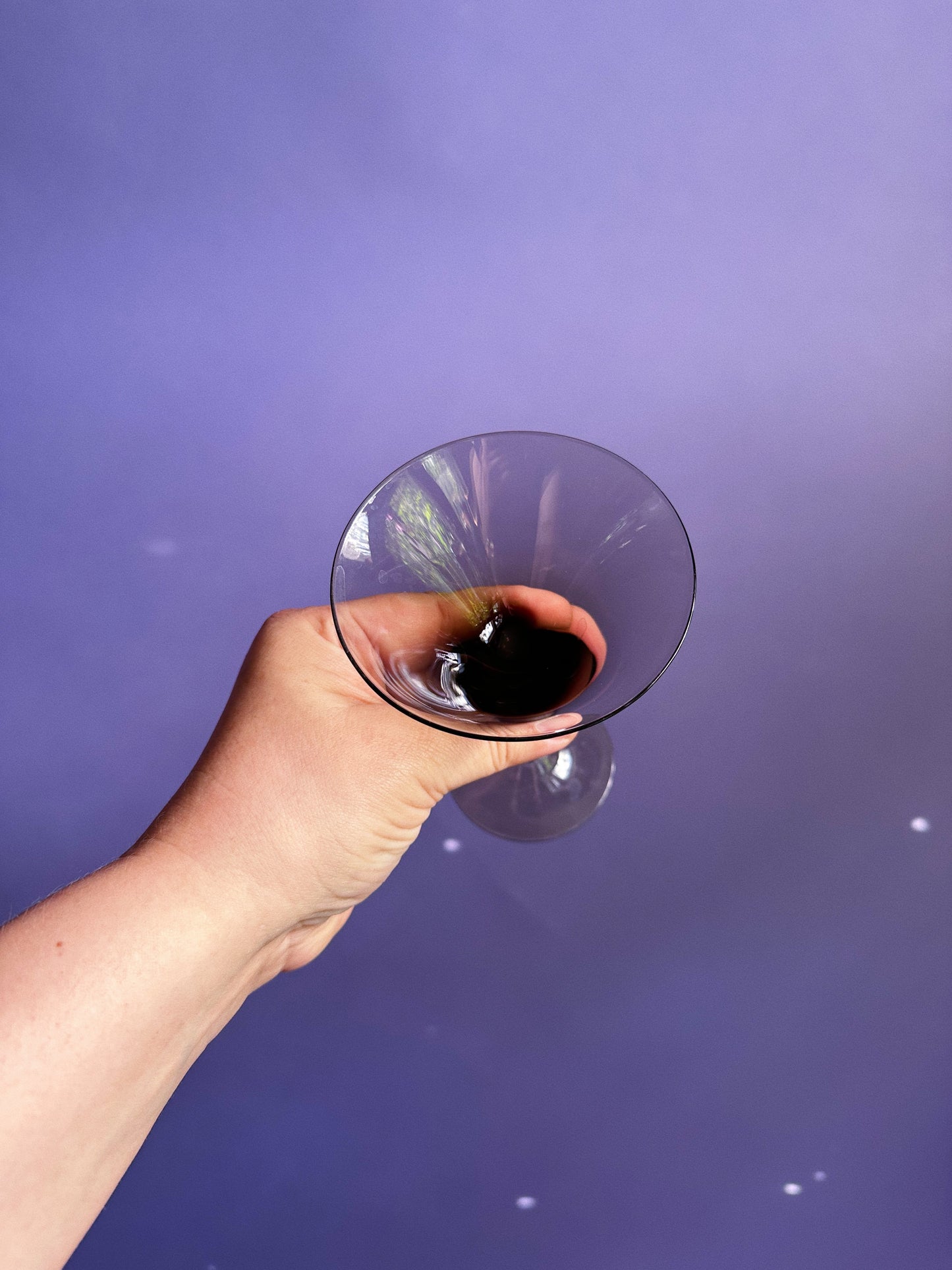 Vintage Smokey Black MCM Cocktail Stemware