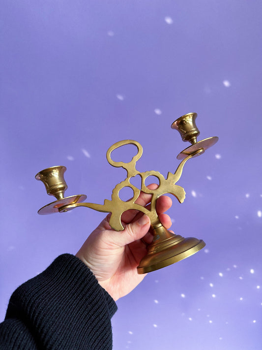 Vintage Brass Double Candelabra