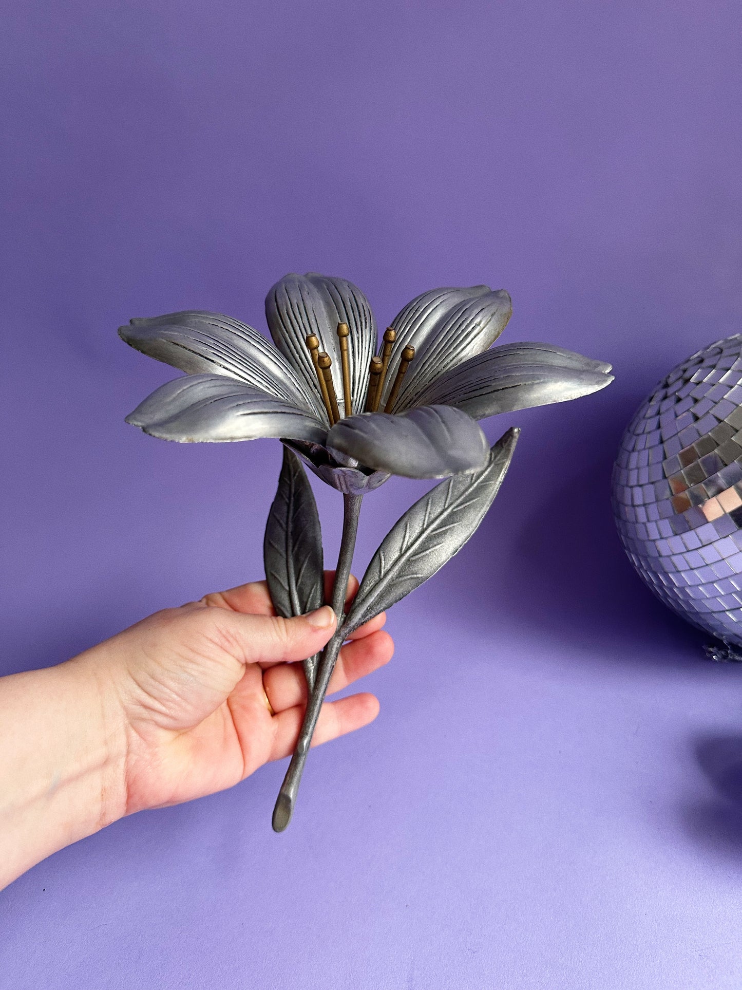 Mid Century Lotus Flower Ashtray With All  Six Removable Petals