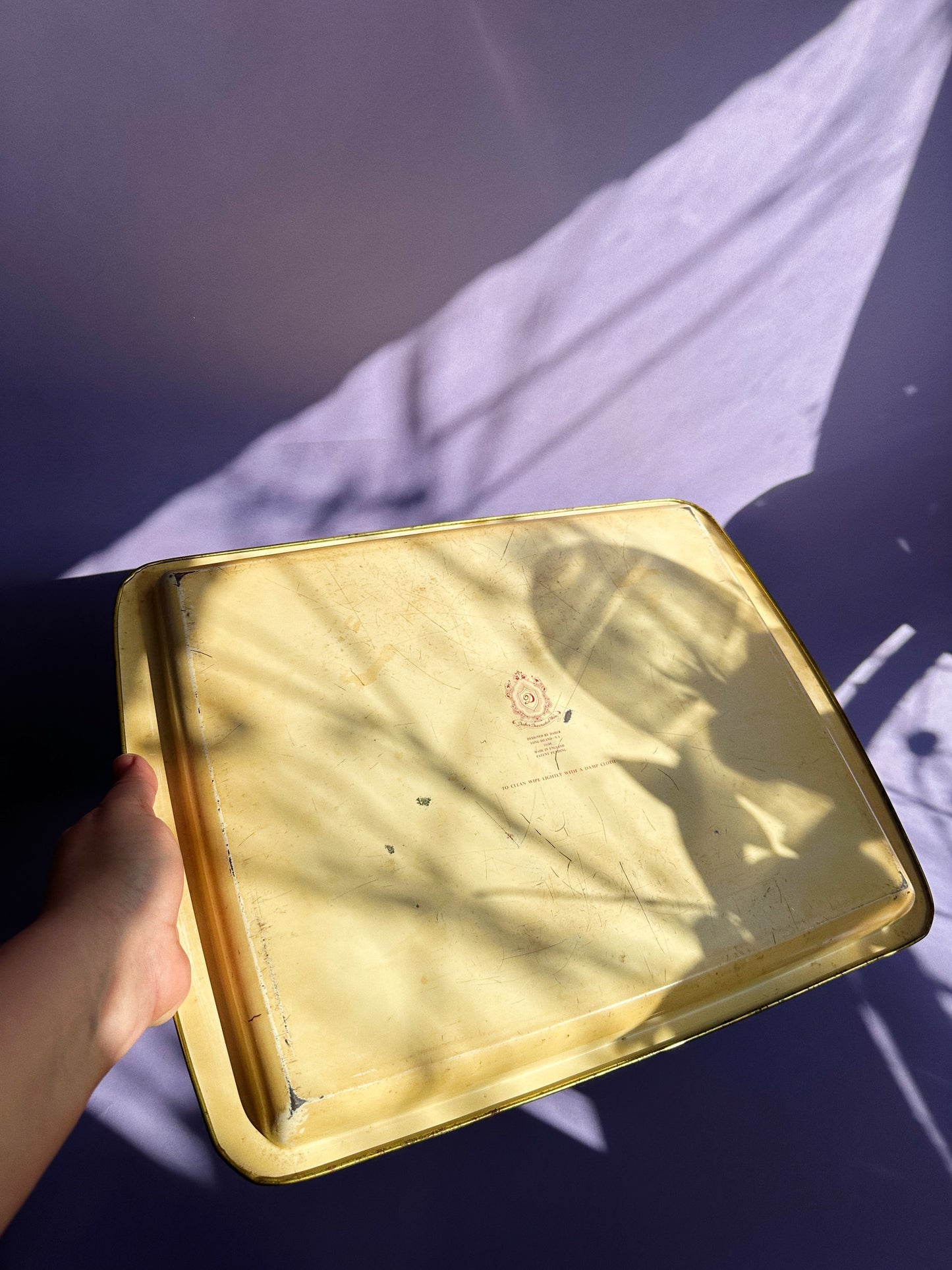 Vintage Daher England Metal Floral Tray