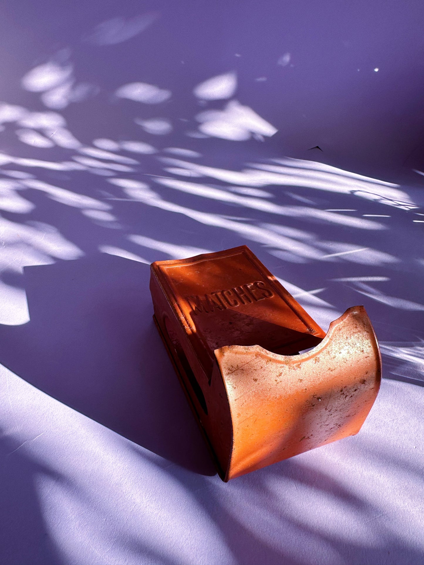 Vintage Tin Kitchen Match Box Holder Wall Mount Red